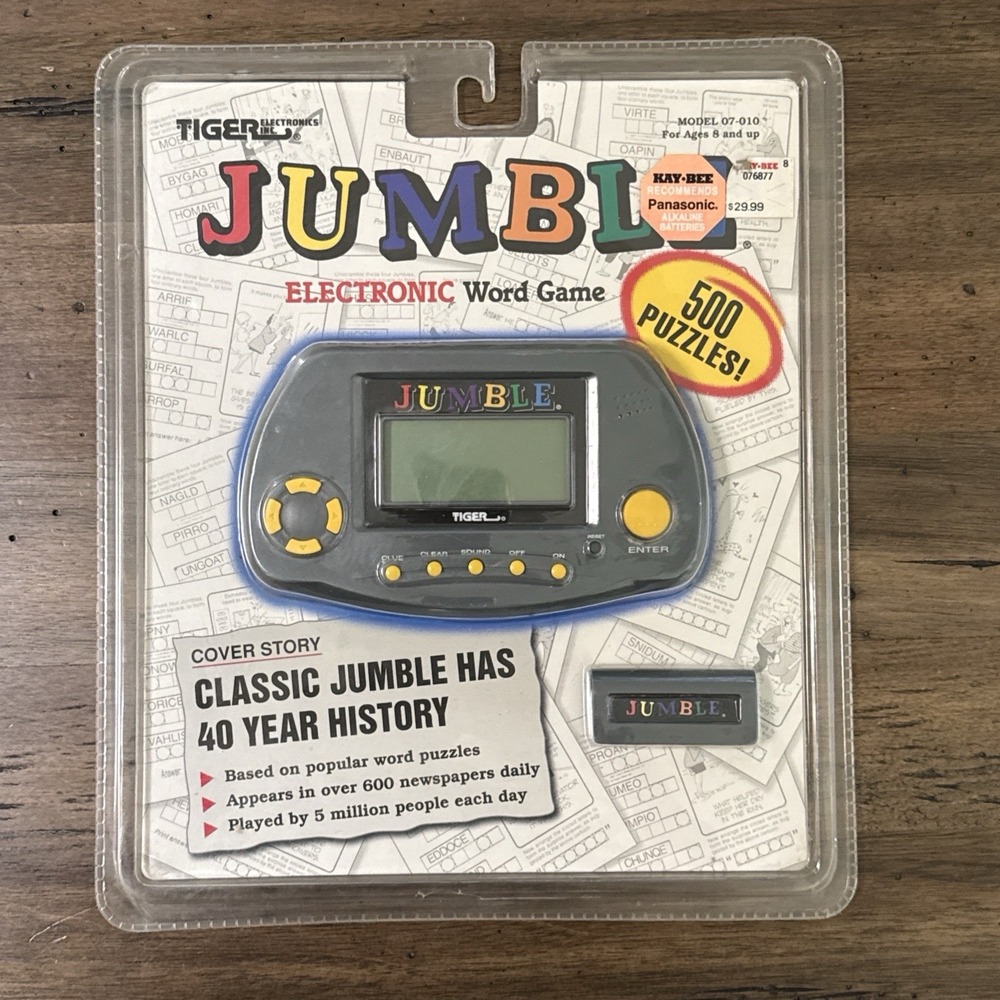 Tiger Electronics Jumble Electronic 500 Puzzle Word Game 1998 Classic NEW